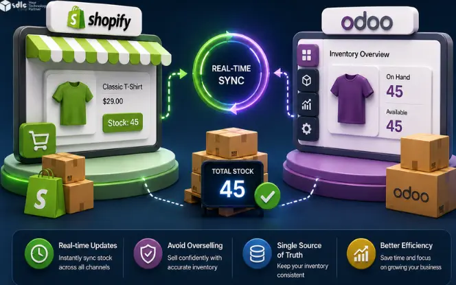 Shopify Odoo inventory sync helping eCommerce stores keep stock accurate and avoid overselling