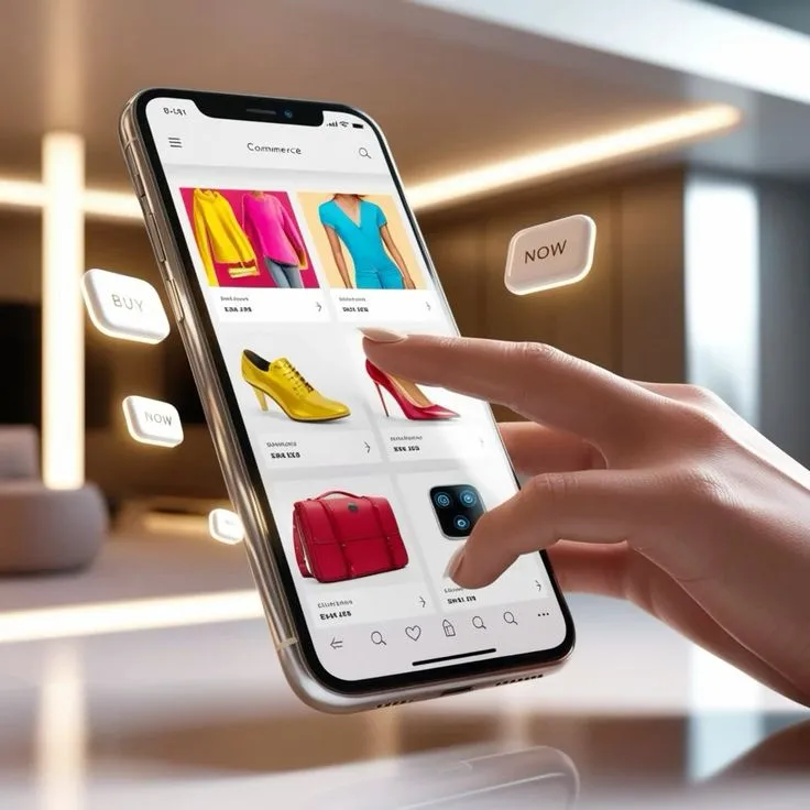 Ecommerce marketplace platform interface showing product browsing and checkout experience