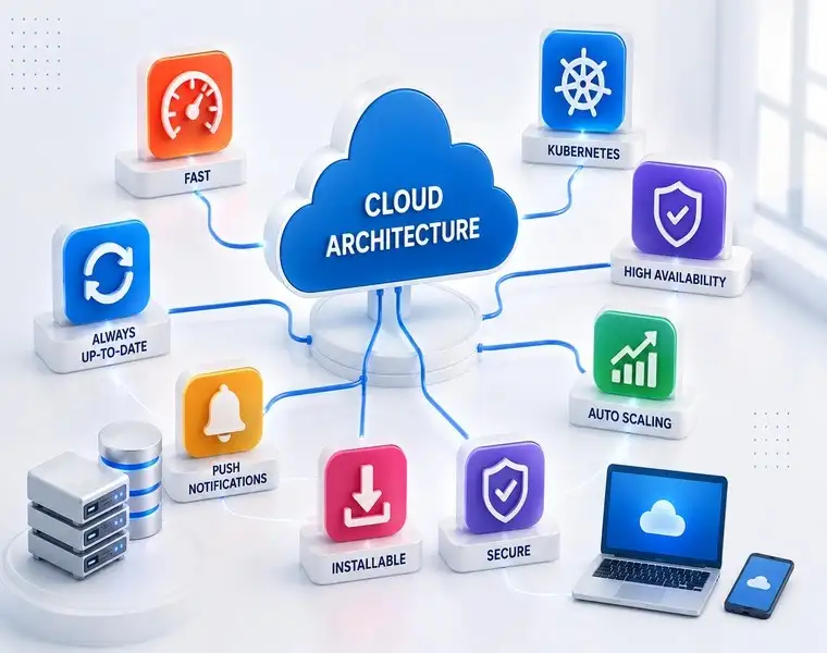 Enterprise web platform supported by secure and scalable cloud architecture