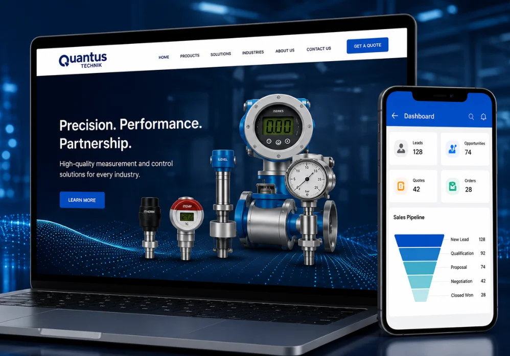 B2B website and sales automation for QuantusTechnik built by SDLC Corp