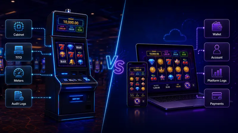 Electronic Gaming Machine and online slot games comparison for casino operators
