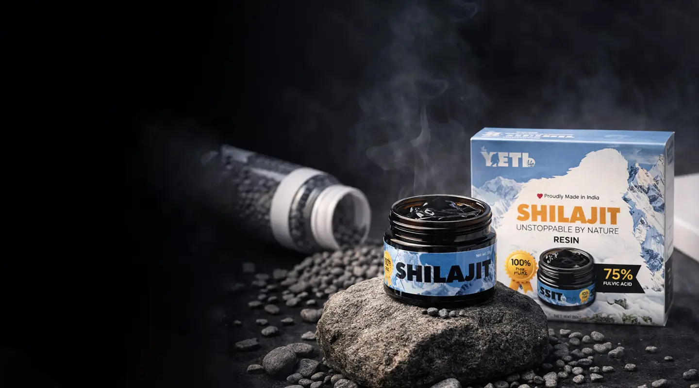 The Yeti Life shilajit product packaging, representing the brand's e-commerce catalog connected through the Shopify and Business Central integration