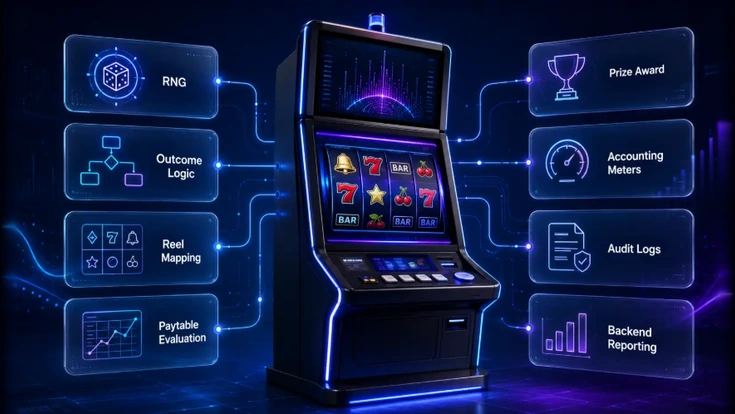 EGM RNG testing and game outcome audit process for casino gaming machines