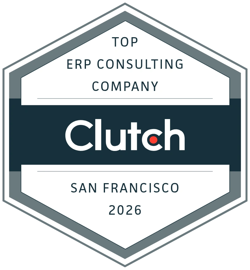 Top Clutch ERP Consulting Company San Francisco 2026 award badge