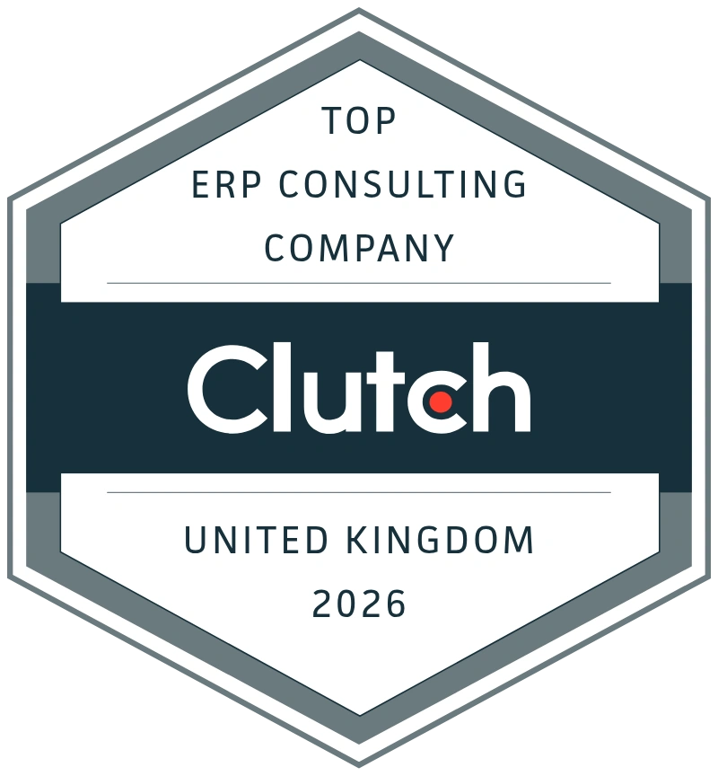 Top Clutch ERP Consulting Company United Kingdom 2026 award badge
