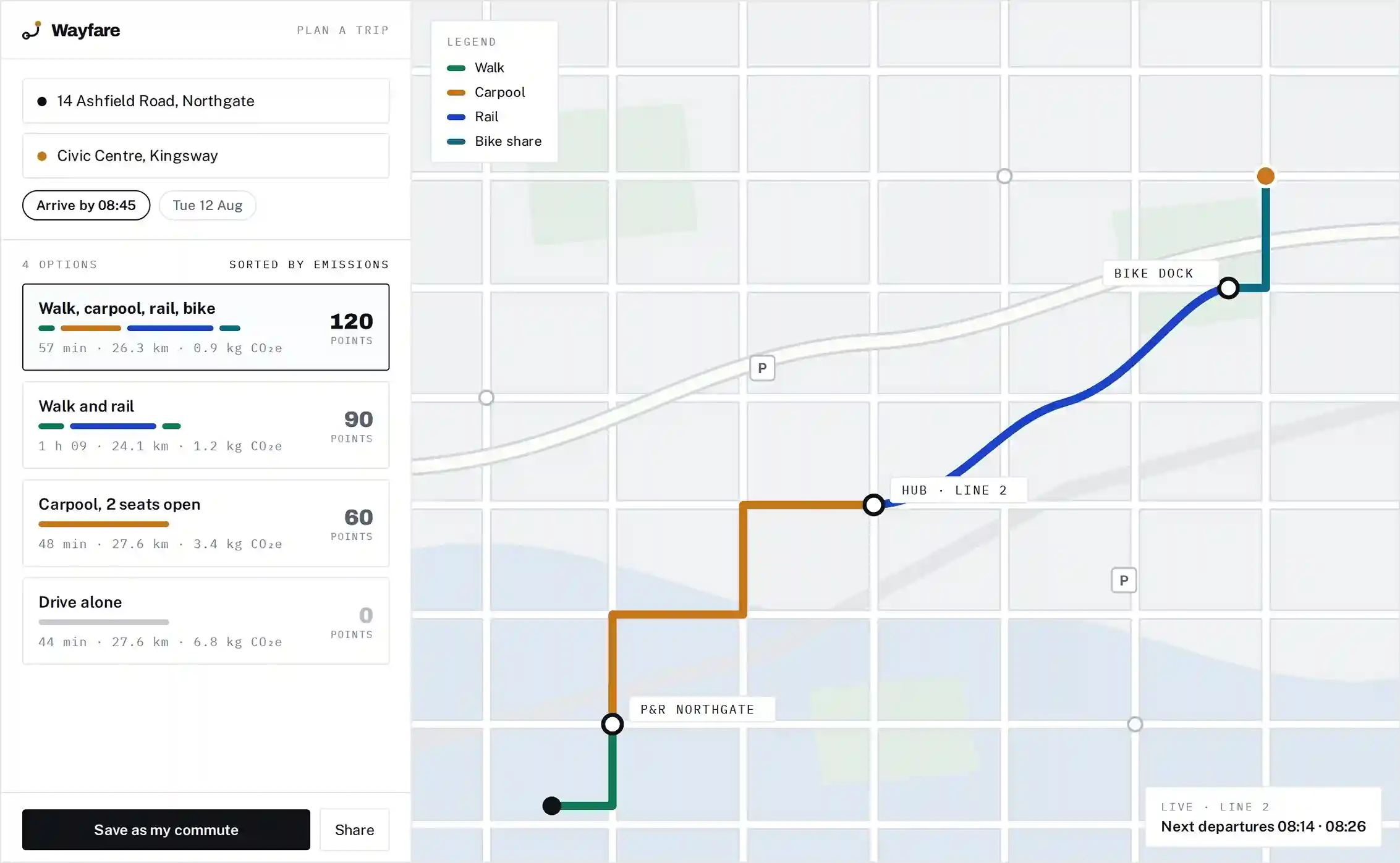 Trip planner web view