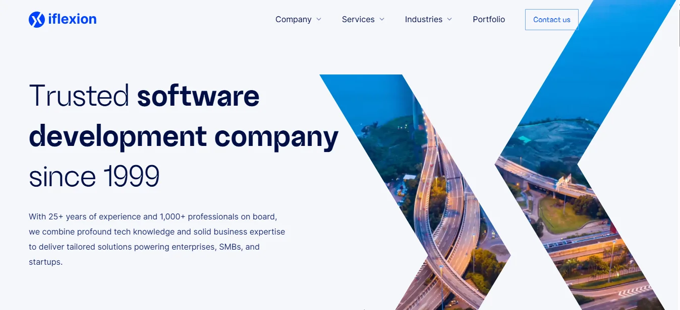 Iflexion ERP development company official homepage preview
