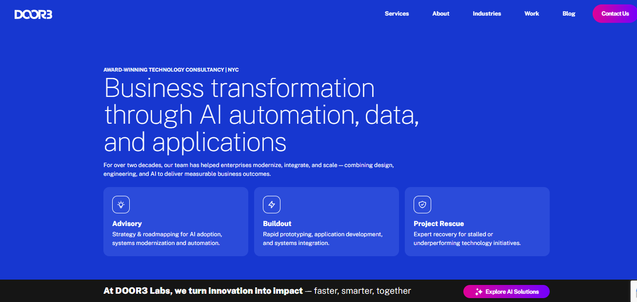 DOOR3 AI consulting homepage