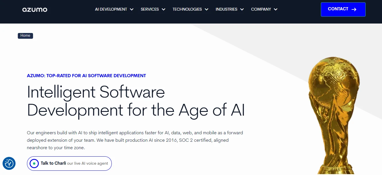 Azumo AI services homepage