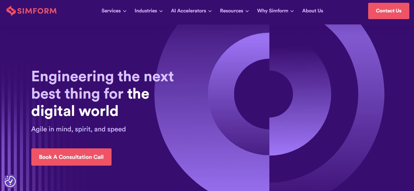 Simform AI consulting homepage