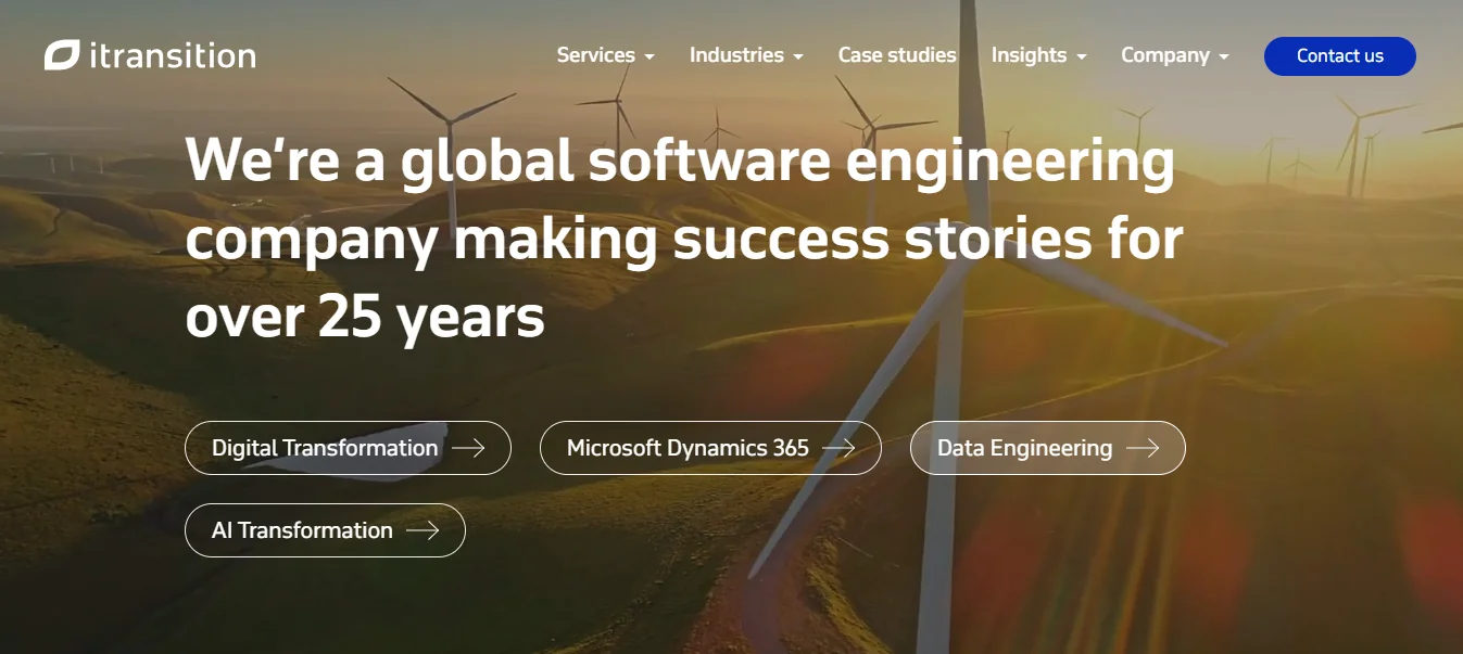 Itransition AI consulting homepage
