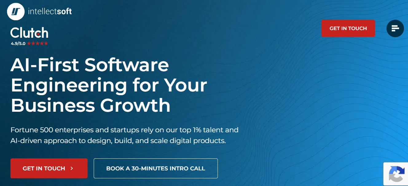 Intellectsoft website homepage