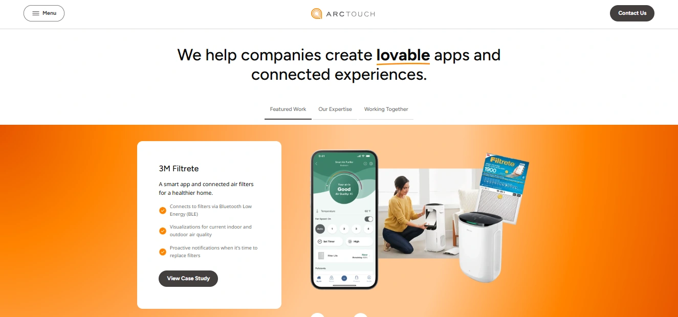 ArcTouch mobile app development services homepage