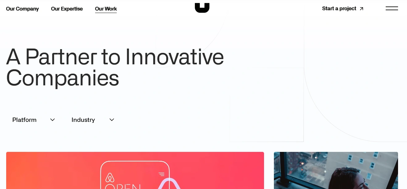 Utility mobile app development services homepage