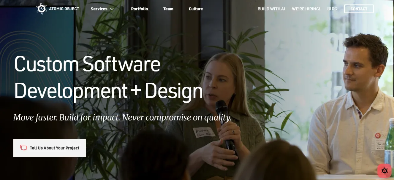 Atomic Object mobile app development services homepage