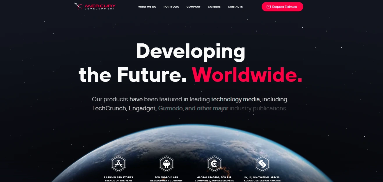 Mercury Development mobile app development services homepage