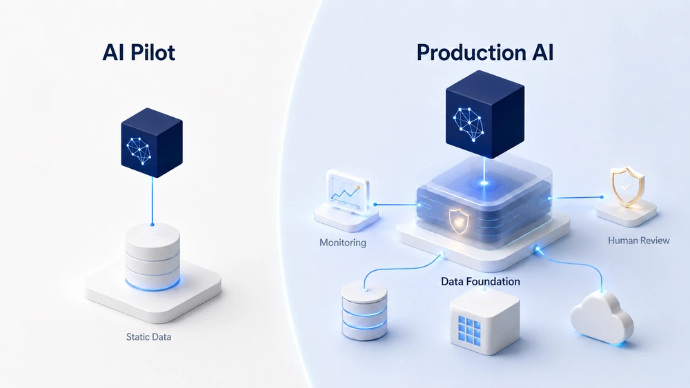 AI pilot vs production enterprise AI AI pilot conditions compared with production enterprise AI data requirements