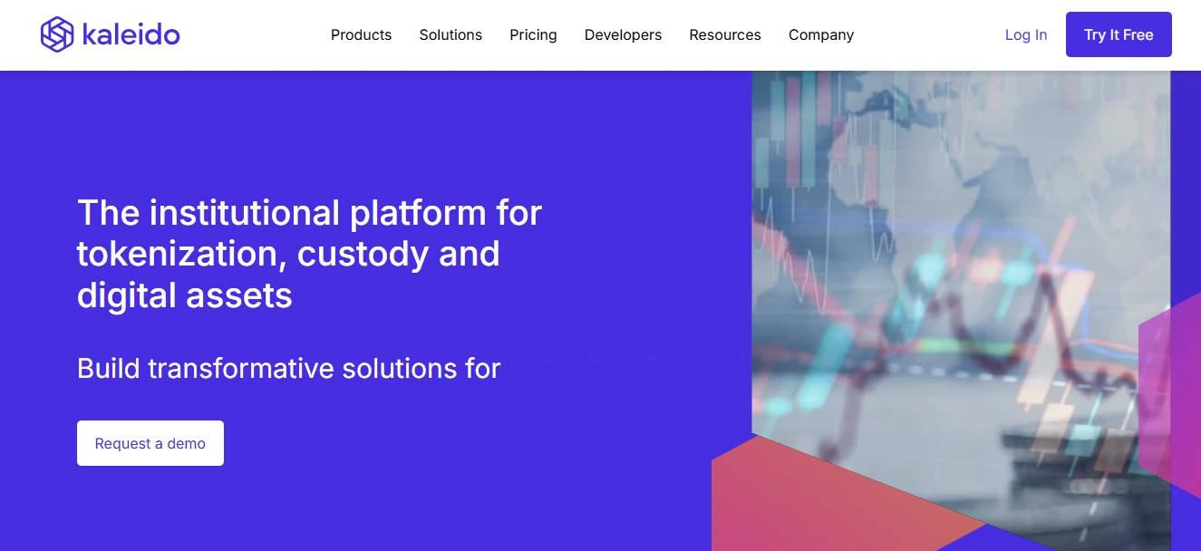 Kaleido blockchain development services homepage