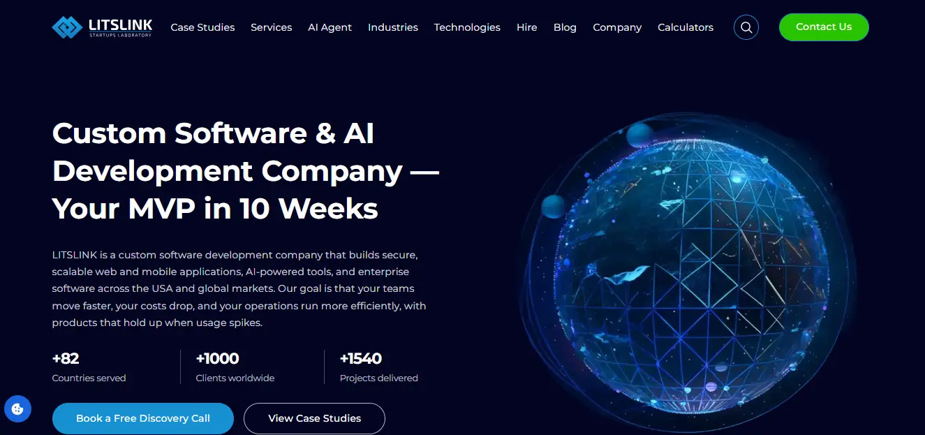 LITSLINK blockchain development services homepage