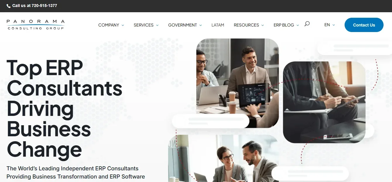 Panorama Consulting Group ERP development company official homepage preview