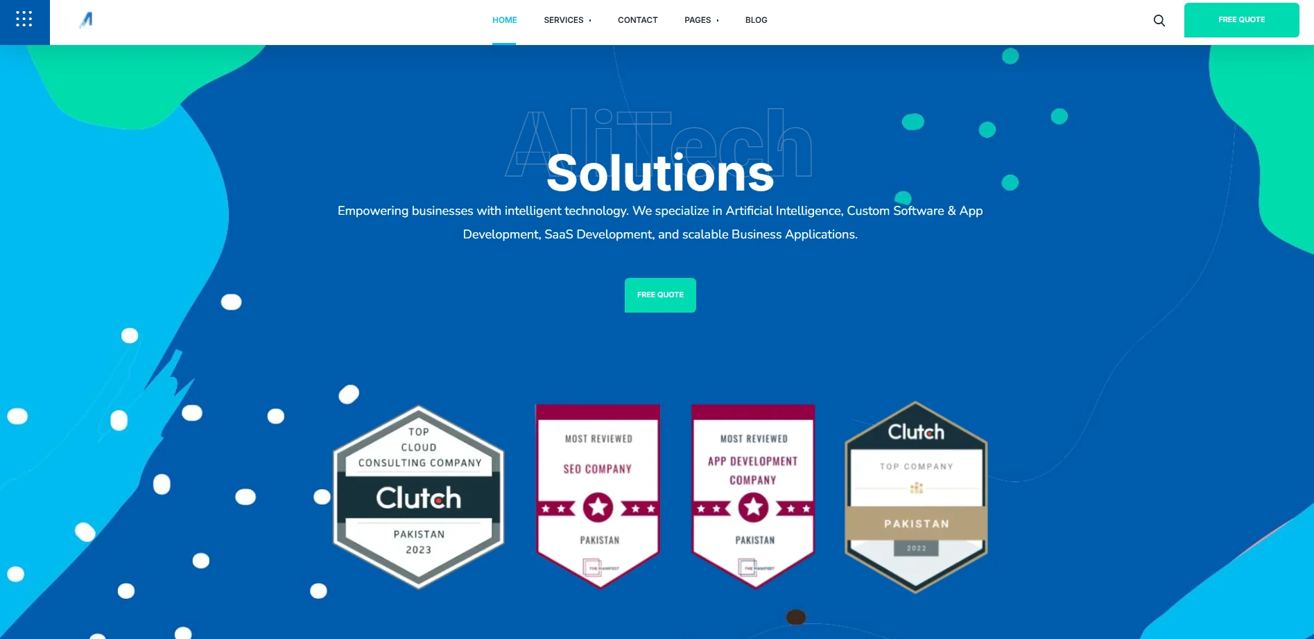 AliTech Solutions official homepage preview
