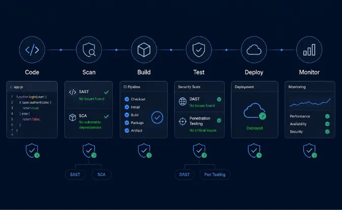 Enterprise web portal security architecture showing identity access APIs data protection and audit controls