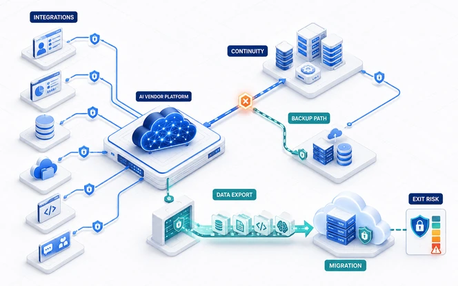 AI vendor integration and exit strategy illustration