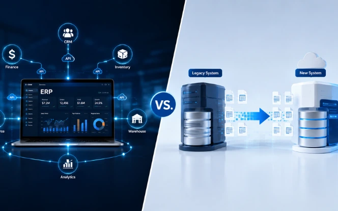 ERP integration vs data migration comparison