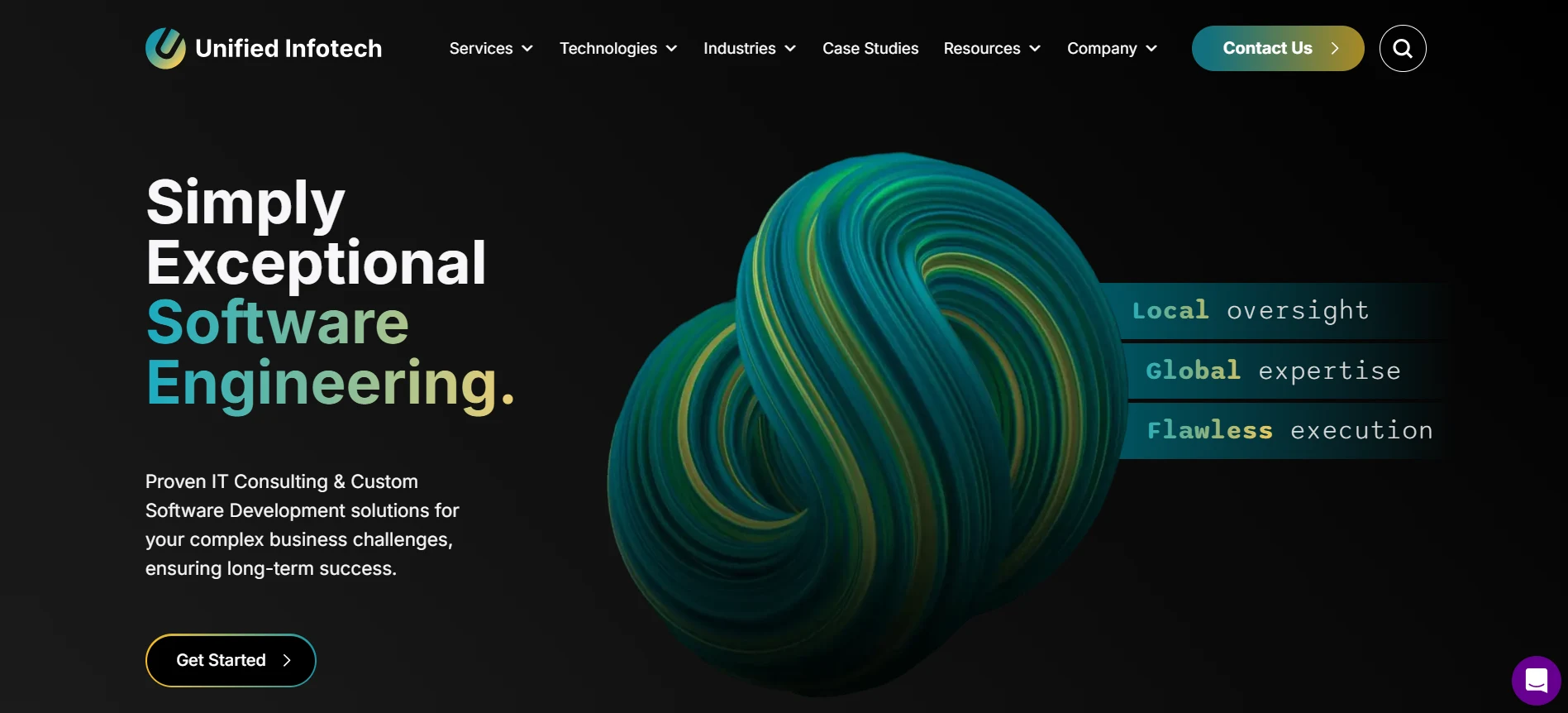 Unified Infotech official homepage preview