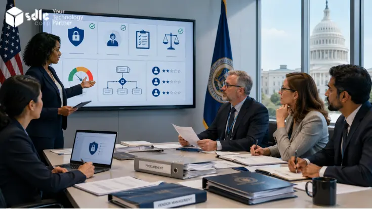 Government AI governance framework for PII, procurement, vendor controls, and human oversight