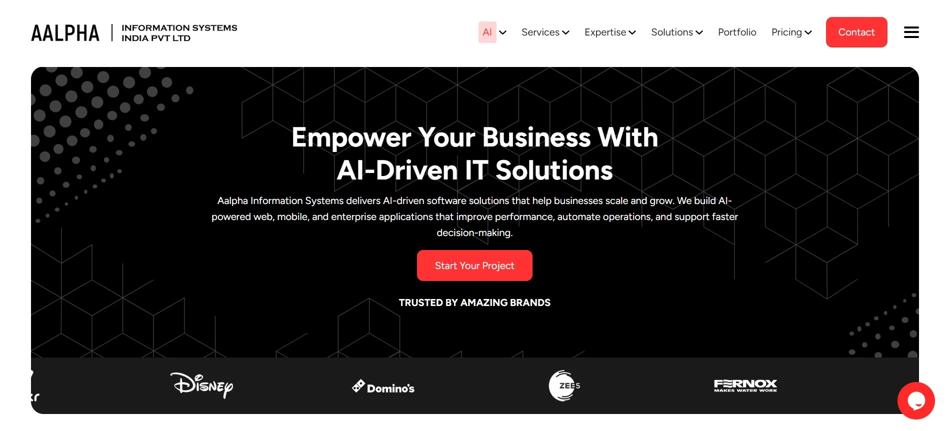 Aalpha Information Systems website homepage