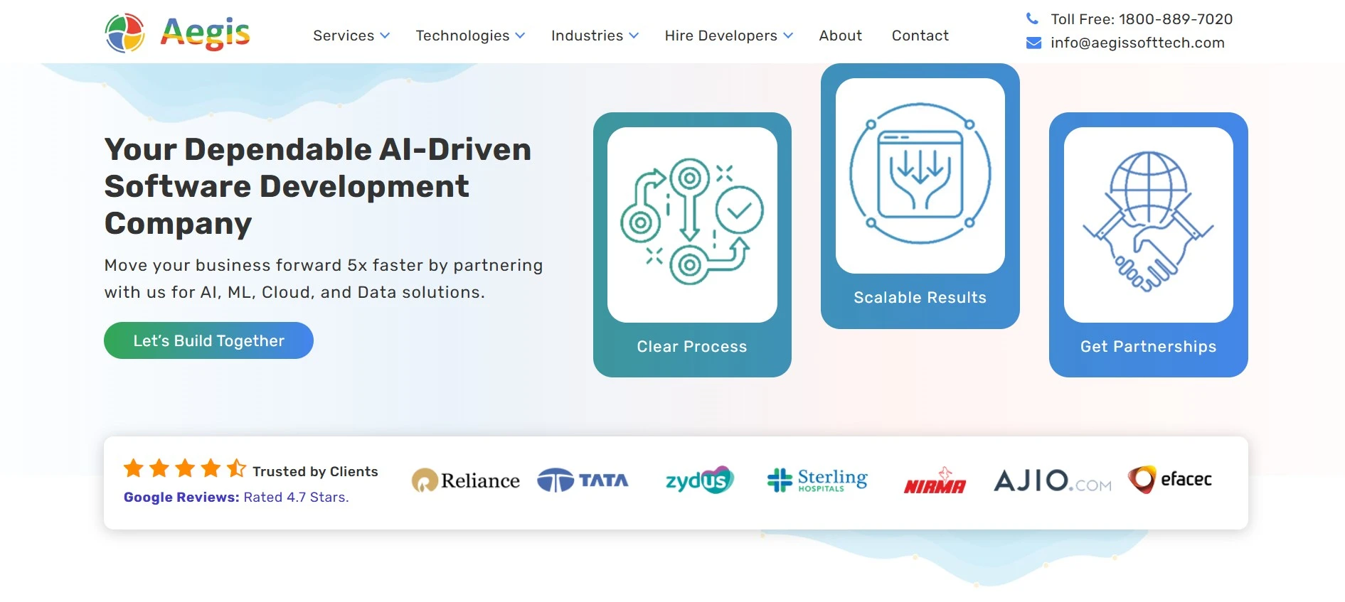 Aegis Softtech homepage