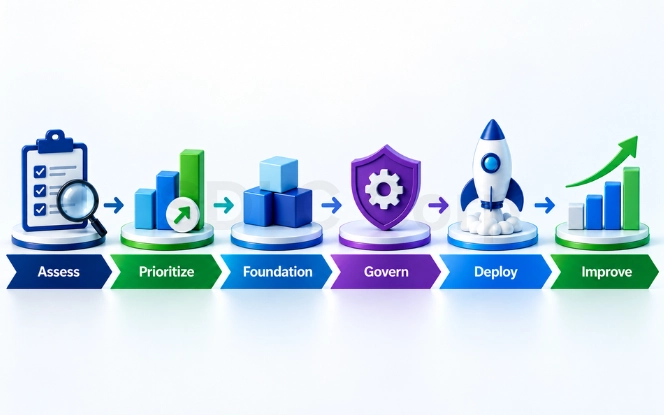 A Six-Phase Modernization Roadmap Six phases of enterprise data and AI modernization