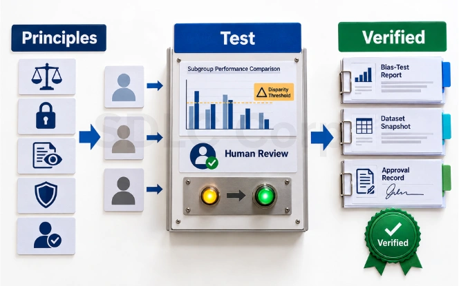 Responsible AI lifecycle checkpoints across design data build deployment and monitoring