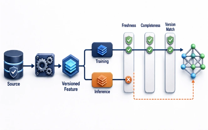 Data quality gates and consistent identifiers protecting AI training and inference inputs