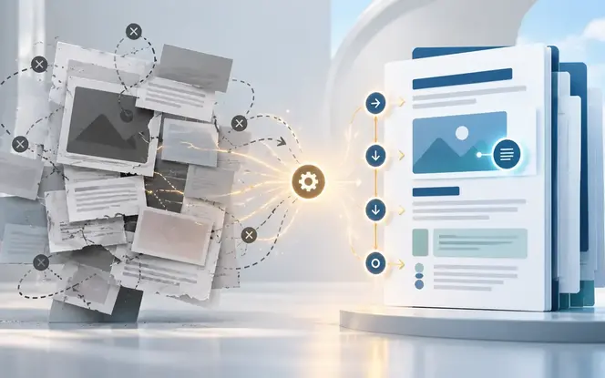 Report page marked up during a document remediation audit, with color-coded markers on an untagged heading, an undescribed chart, a table without header cells, and an unlabeled form field.