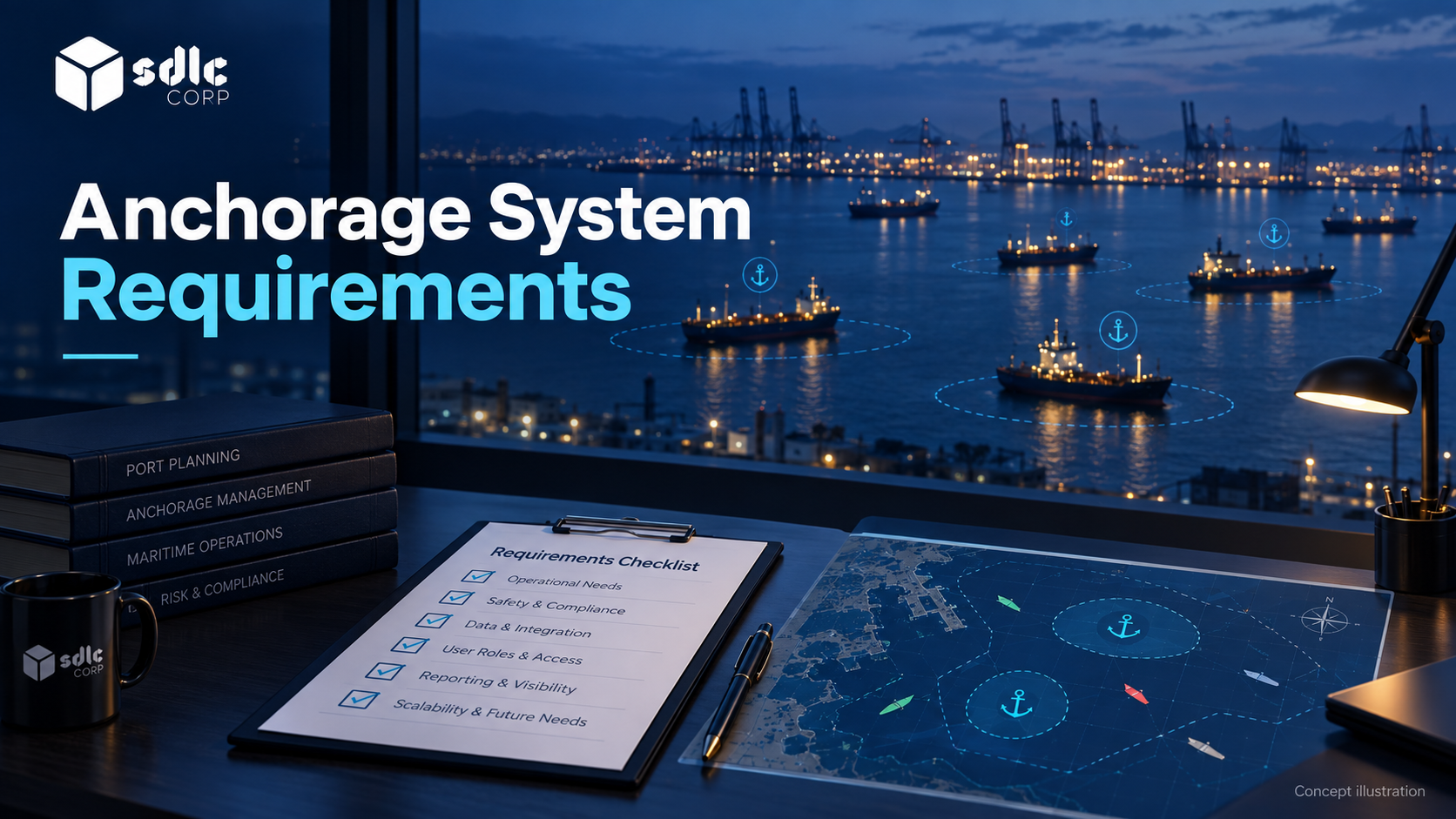 Requirements document linked to a harbor workflow.