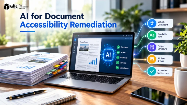 AI-powered document accessibility remediation with WCAG compliance, readable text, proper structure, alt text, and accessibility features.